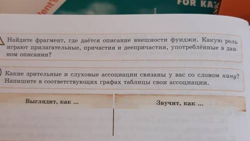 6 Какие зрительные и слуховые ассоциации связаны у вас со словом кану?Напишите в соответствующих гра