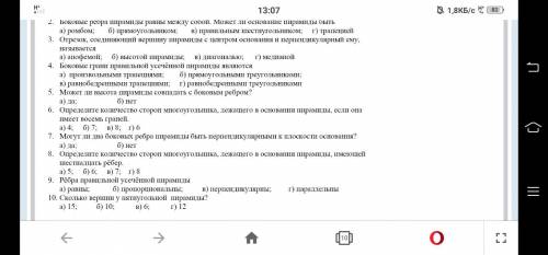 тест по пирамиде 1,2 вариант,кто прям хорошо шарит в них решить оба варианта