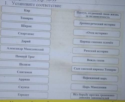 1 установите соответствие ​