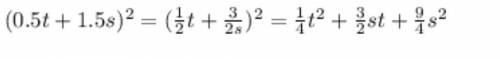 Представь квадрат двучлена в виде многочлена:(0,5t+1,5s)²​