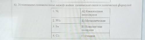 Установите соответствие между видом химической связи и химической формулой​