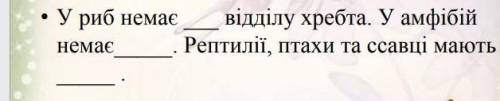 Привет у рыб нет отдела хребтау амфибий нет...рептилии, птички и ссавцы имеют.. ​