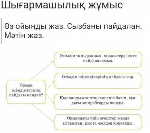 Өз ойыңды жаз. Сызбаны пайдалан. Мәтін жаз.​ можно ответ покороче 4-6 предложений