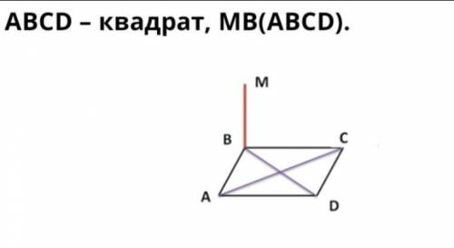 Відстанню між прямими ВМ і AD буде довжина відрізка…​