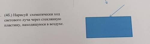 8. (4б.) Нарисуй схематически ход светового луча через стекляннуюпластину, находящуюся в воздухе.​