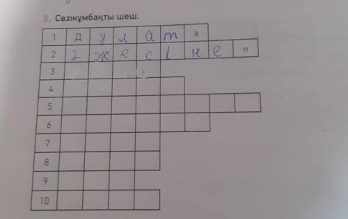 2. Сөзжұмбақты шеш 1. Абайдың аулына кім келді?2. Абай ақын туралы кімнен сұрады?3. Дулат ақын не де