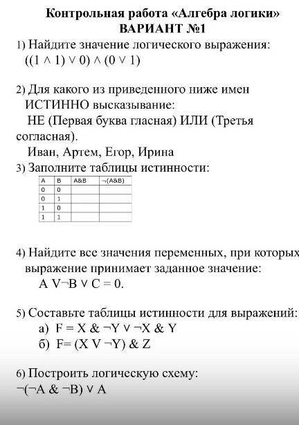 Решите контрольную работу. ​