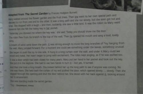 What do the underlined words refer to she (line 1) her (line 4) he (line 6) it(line 8) it (line 13)