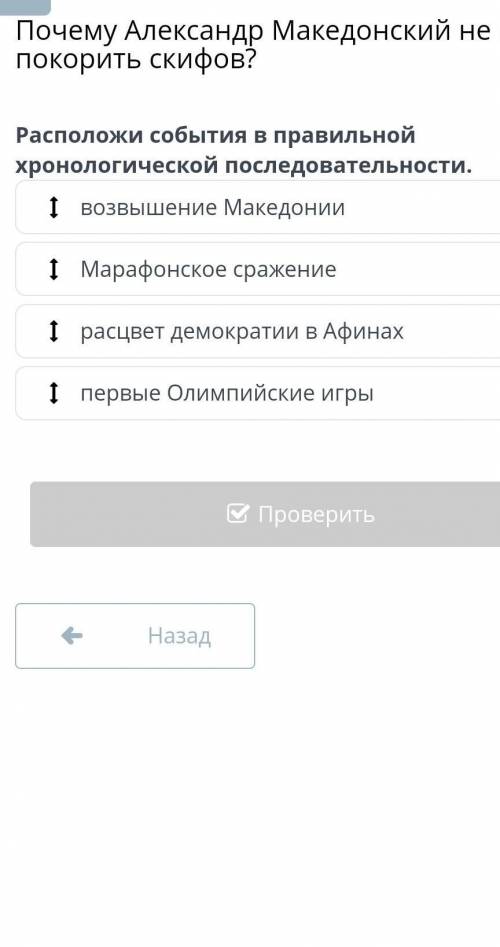 Почему Алекснадр Македонский не смог покорить скифов? *Расположи события в правильной хронологическо