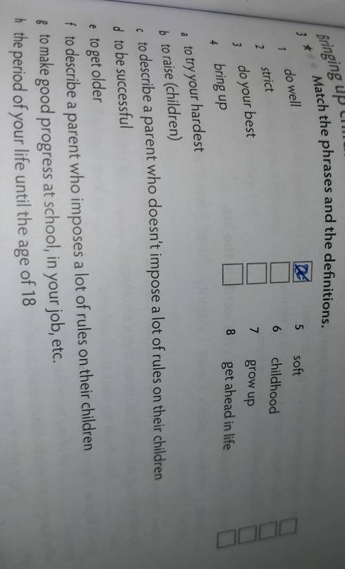 Match the phrases and the definitions 1-8 A-H ​