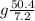 g \frac{50.4}{7.2}