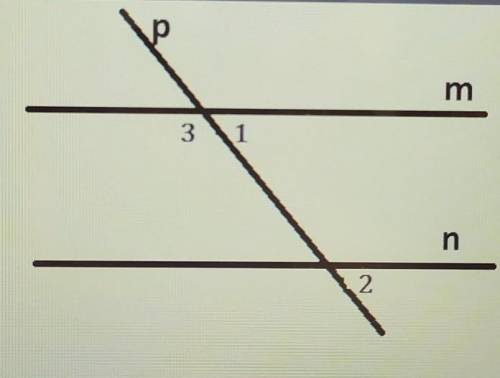 Прямые m и n параллельны, угол 1 + угол 2 = 96 градусов. Найдите угол 3.