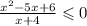 \frac{{x}^{2} - 5x + 6}{x + 4} \leqslant 0