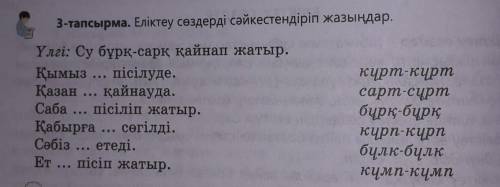 Еліктеу сөздерді сәйкестендіріп жазыңдар​