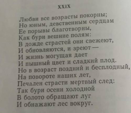 Прокомментируйте строки о любви посвящённые в строфе XXIX 8 главы. ​