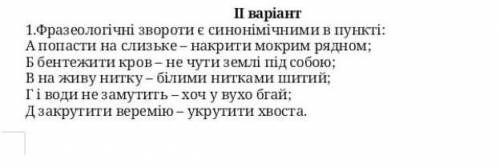 Фразеологічні звороти є синонімічними в пункті ​