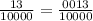 \frac{13}{10000} = \frac{0013}{10000}