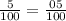 \frac{5}{100} = \frac{05}{100}