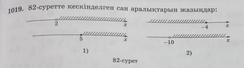 1019. 82-суретте кескінделген сан аралықтарын жазындар