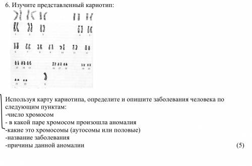 -число хромосом - в какой паре хромосом произошла аномалия -какие это хромосомы (аутосомы или половы