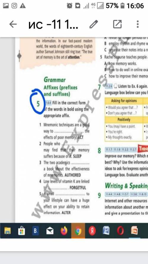 Grammar Affixes (prefixes and suffixes) 164 Fill in the correct form f the words in bold using the a