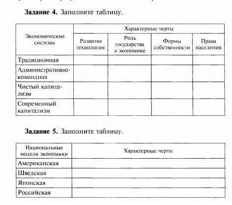 заполните таблицы под номером 4 и 5