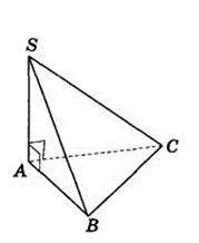 Грані SAB і SAC тетраедра SABC (мал.) — прямокутні трикутники з прямим кутом з вер­шиною в точці А.