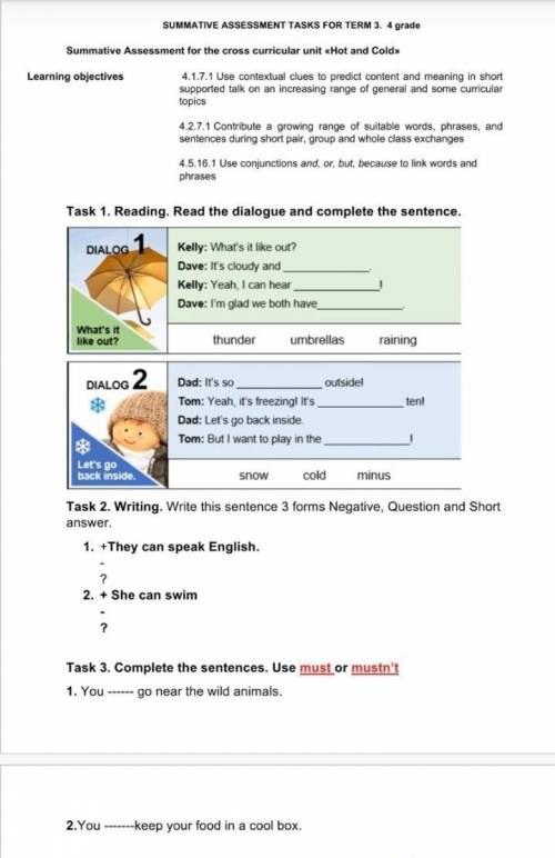 Summative assessment on the subject of English​