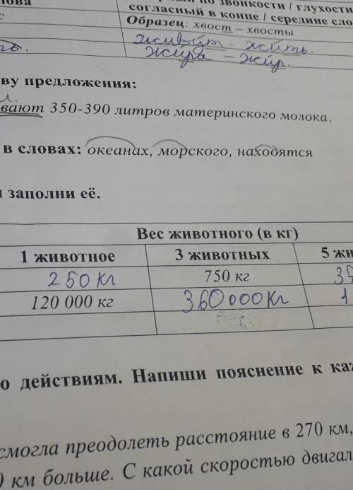 Изучи таблицу и заполни её. НазваниеживотногоДельфинКитБелая акула1 животное2 50 Кл120 000 кгВес жив