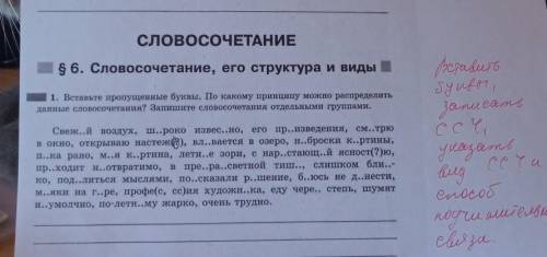 Вставить буквы, записать ссч, указать вид ссч и получившейся связи.