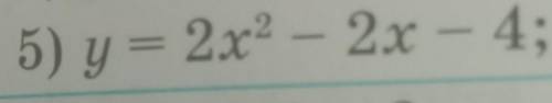 5) y = 2x2 – 2x – 4; найдите вершину и ось параболы,заданной следующий функцией ,и постройте эту пор