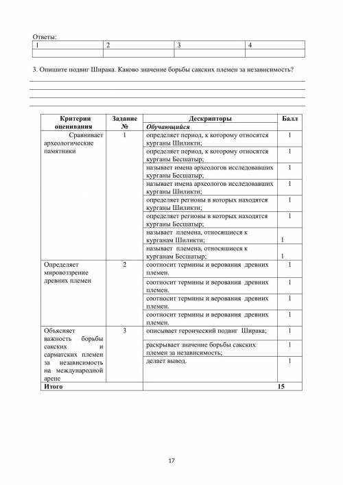 Сор по истории Казахстана 5 класс 3 четверть