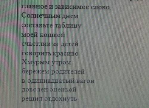 Спишите словосочетания Определите вид подчинительной связи Укажите главное и зависимое слово ​