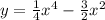 y = \frac{1}{4} x^{4} - \frac{3}{2} {x}^{2}