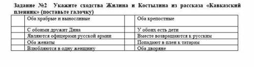 Укажите сходства Жилина и Костылина из рассказа «Кавказский пленник» 100б​