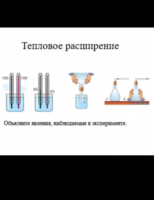 Тепловое расширение Объясните явления наблюдаемые в эксперименте естествознание 5 класс​