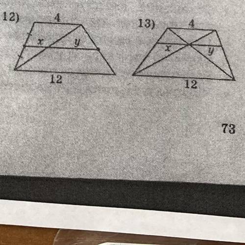 Найти х и у на рисунке 12 и 13. Сижу уже час, не могу решить. которые имею.