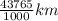 \frac{43765}{1000} km