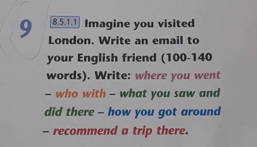 imagine you visited london write an email to your English friend 100- 140 words write where you went