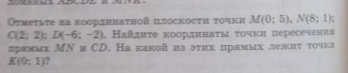 1122. Отметьте на координатной плоскости точки M (0; 5), N(8; 1); с(2; 2); D(-6; -2). Найдите коорди