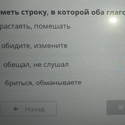 Отметь строку в которой оба глагола относятся ко второму спряжению ​