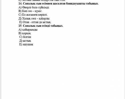 тест по казах тили через 10 мин в школу ​