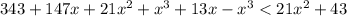 343+147x+21x^{2} +x^3+13x-x^3