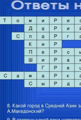Красворд на тему Поход Александра Македонского на саков. ДО ЗАВТРА