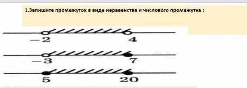 Запишите промежуток в виде неравенства и чеслового промежутка ​