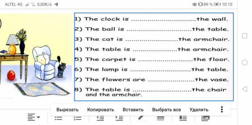 Task №3. Complete the sentences with the prepositions of place. Use: on, in, next to, under, next to