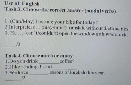 Use of EnglishTask 3. Choose the correct answer (modalverbs)​