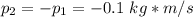 p_2 = -p_1 = -0.1~kg*m/s