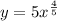 y = 5{x}^ \frac{4}{5}