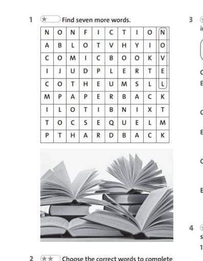 1 1 Find seven more words. NON FICTION A BLOT PHYSIO COMICBOOK V IDPLATE COTHEUM ALL PAPERBACK ILOTI